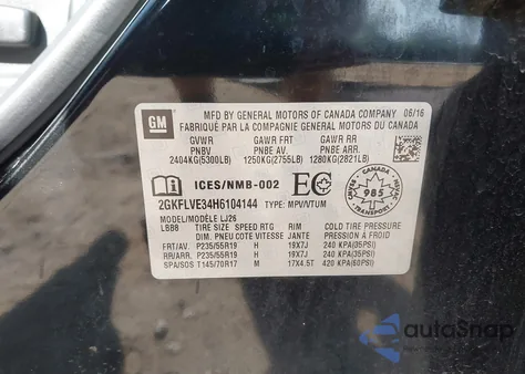 2017 GMC Terrain Denali from USA, damaged, VIN 2GKFLVE34H6104144